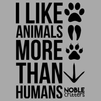 I LIKE ANIMALS MORE THAN HUMANS - PREMIUM WOMEN'S FITTED S/S TEE - LIGHT GRAY HEATHER Design