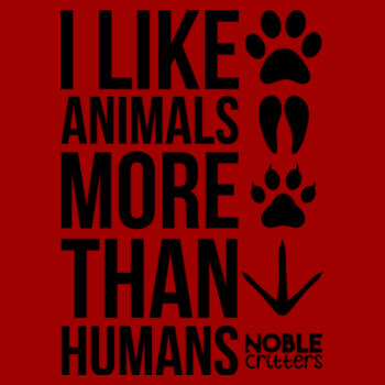 I LIKE ANIMALS MORE THAN HUMANS - PREMIUM UNISEX S/S TEE - CARDINAL Design