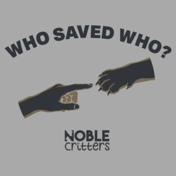 WHO SAVED WHO? - PREMIUM WOMEN'S FITTED RACERBACK TANK TOP - $6WDAH5$ Design