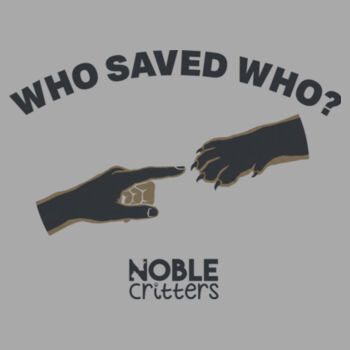 WHO SAVED WHO? - PREMIUM WOMEN'S FITTED T-SHIRT - PUXMFV Design