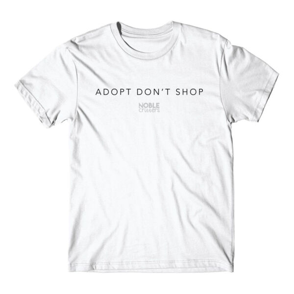 ADOPT DON'T SHOP - PREMIUM UNISEX S/S TEE - WHITE Thumbnail