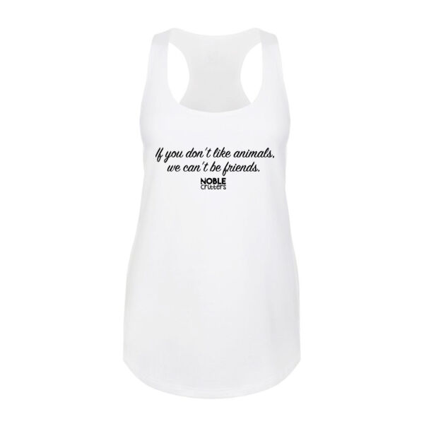 WE CAN'T BE FRIENDS - PREMIUM WOMEN'S FITTED RACERBACK TANK TOP - WHITE Thumbnail