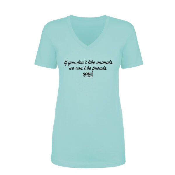 WE CAN'T BE FRIENDS - PREMIUM WOMEN'S FITTED S/S V-NECK TEE - MINT Thumbnail