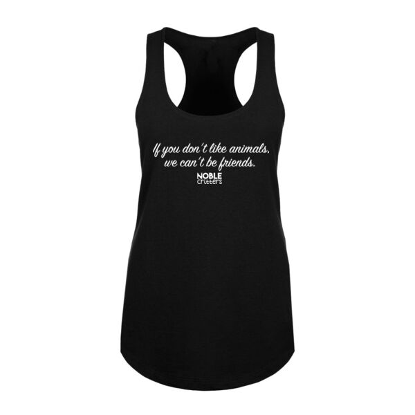 WE CAN'T BE FRIENDS - PREMIUM WOMEN'S FITTED RACERBACK TANK TOP - BLACK Thumbnail