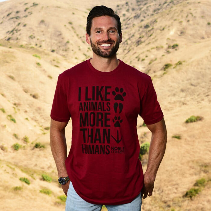 I LIKE ANIMALS MORE THAN HUMANS - PREMIUM UNISEX S/S TEE - CARDINAL Thumbnail