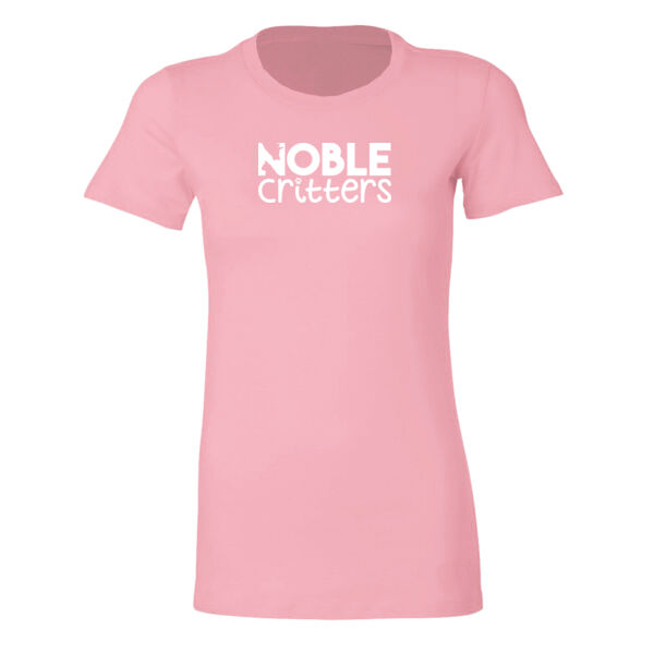 NOBLE CRITTERS LOGO - PREMIUM WOMEN'S FITTED S/S TEE - PINK Thumbnail