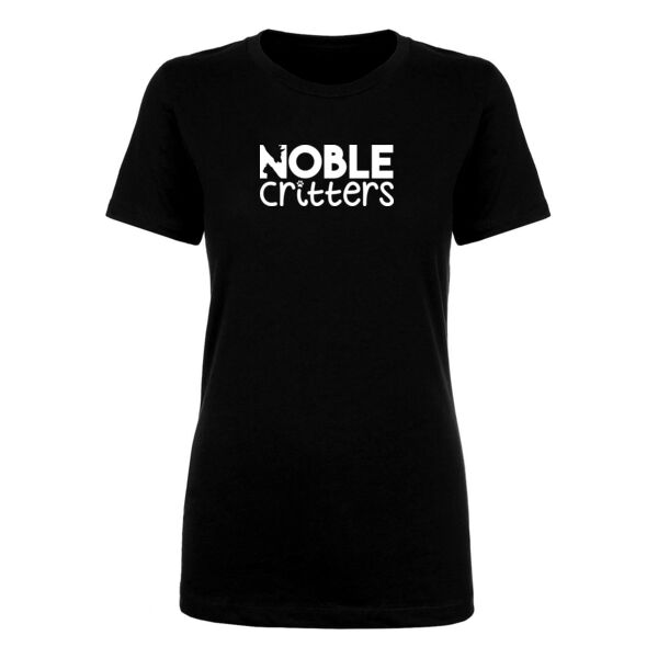 NOBLE CRITTERS LOGO - PREMIUM WOMEN'S FITTED S/S TEE - BLACK Thumbnail