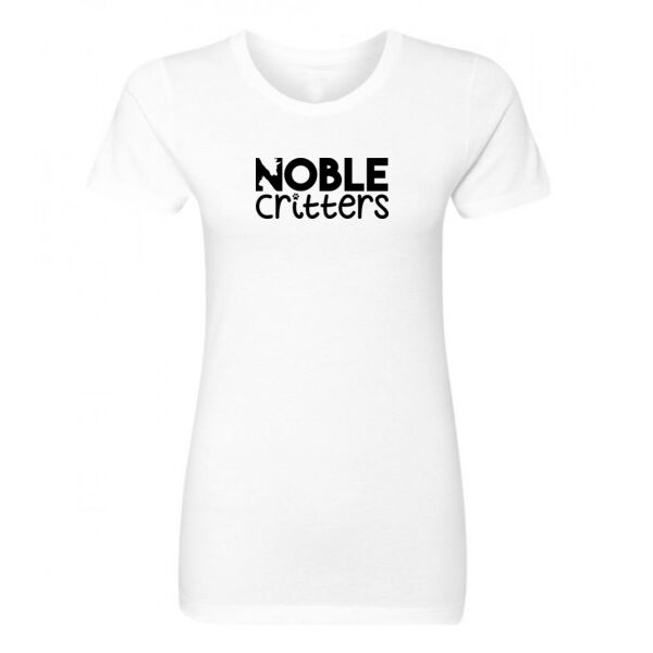 NOBLE CRITTERS LOGO - PREMIUM WOMEN'S FITTED S/S TEE - WHITE Thumbnail