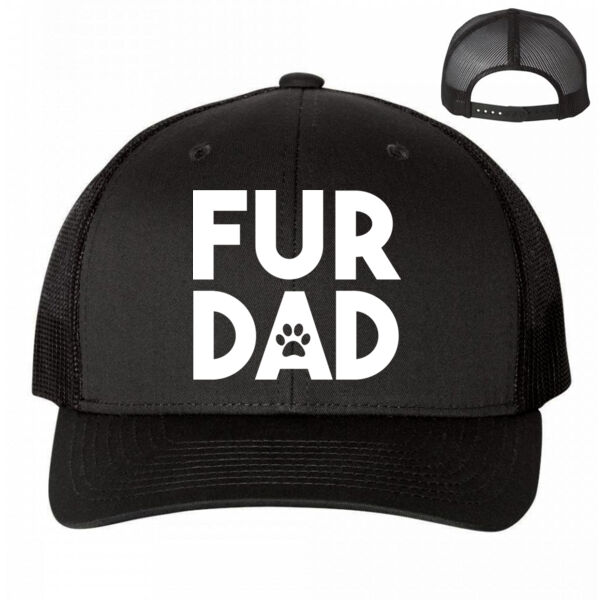 FUR DAD - PREMIUM ADJUSTABLE MESH BACK HAT - BLACK Thumbnail