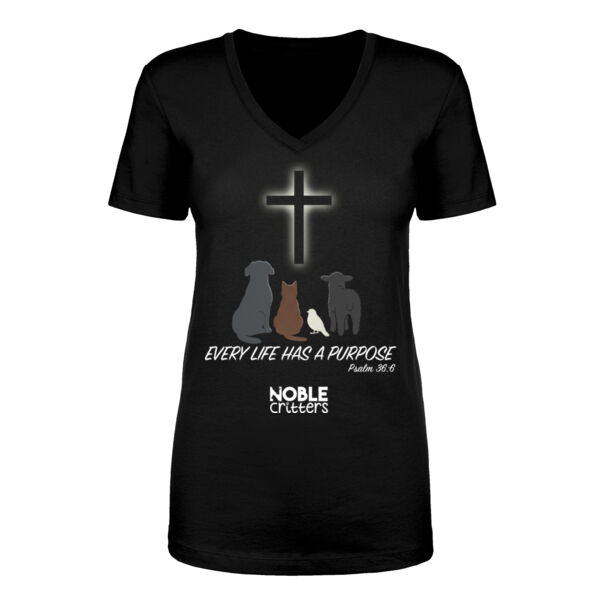 EVERY LIFE HAS A PURPOSE - PREMIUM WOMEN'S FITTED S/S VNECK TEE - $XNF5Q7$ Thumbnail