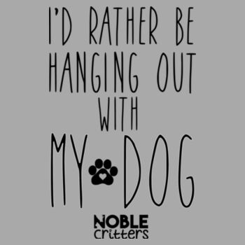I'D RATHER BE HANGING WITH MY DOG - PREMIUM WOMEN'S FITTED S/S TEE - LIGHT GRAY HEATHER Design