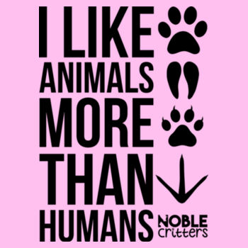 I LIKE ANIMALS MORE THAN HUMANS - PREMIUM WOMEN'S FITTED S/S TEE - LIGHT PINK Design