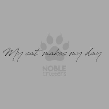 MY CAT MAKES MY DAY - WOMEN'S PREMIUM FITTED S/S V-NECK TEE - LIGHT GRAY HEATHER Design