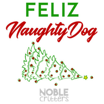 FELIZ NAUGHTY DOG - PREMIUM WOMEN'S FITTED S/S VNECK TEE - WHITE Design