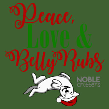 PEACE, LOVE AND BELLY RUBS - PREMIUM UNISEX PULLOVER HOODIE - ALPINE GREEN Design