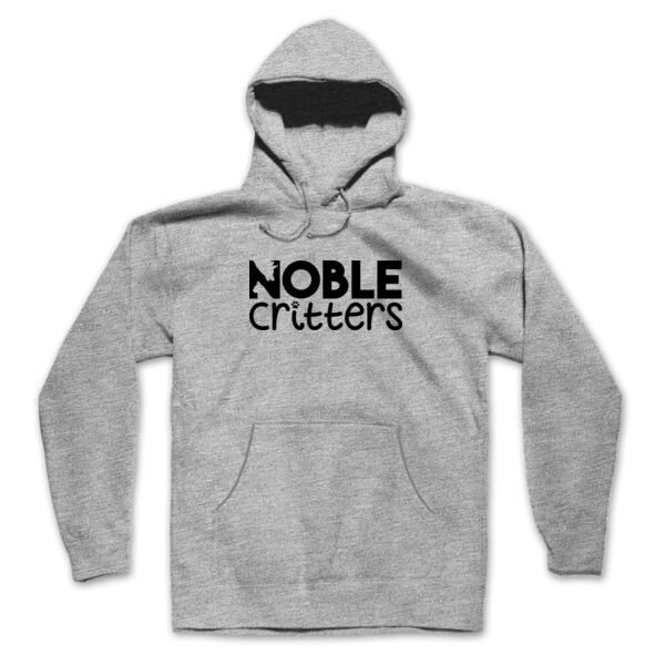 NOBLE CRITTERS LOGO - PREMIUM UNISEX PULLOVER HOODIE - LIGHT GRAY HEATHER Thumbnail