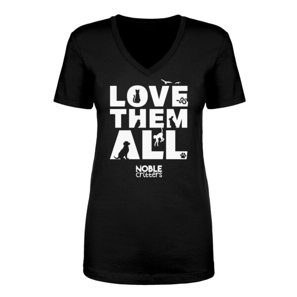 LOVE THEM ALL - PREMIUM WOMEN'S FITTED S/S VNECK T-SHIRT - $W7KQEX$ Thumbnail